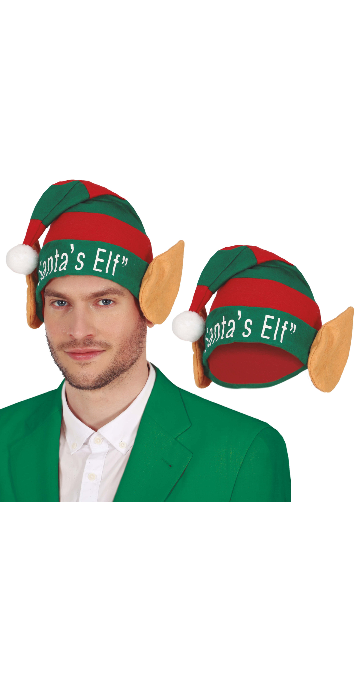 Christmas Elf Hat With Ears - Adult One Size