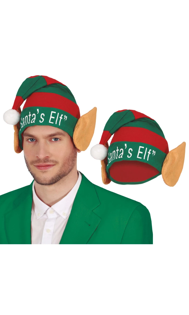 Christmas Elf Hat With Ears - Adult One Size