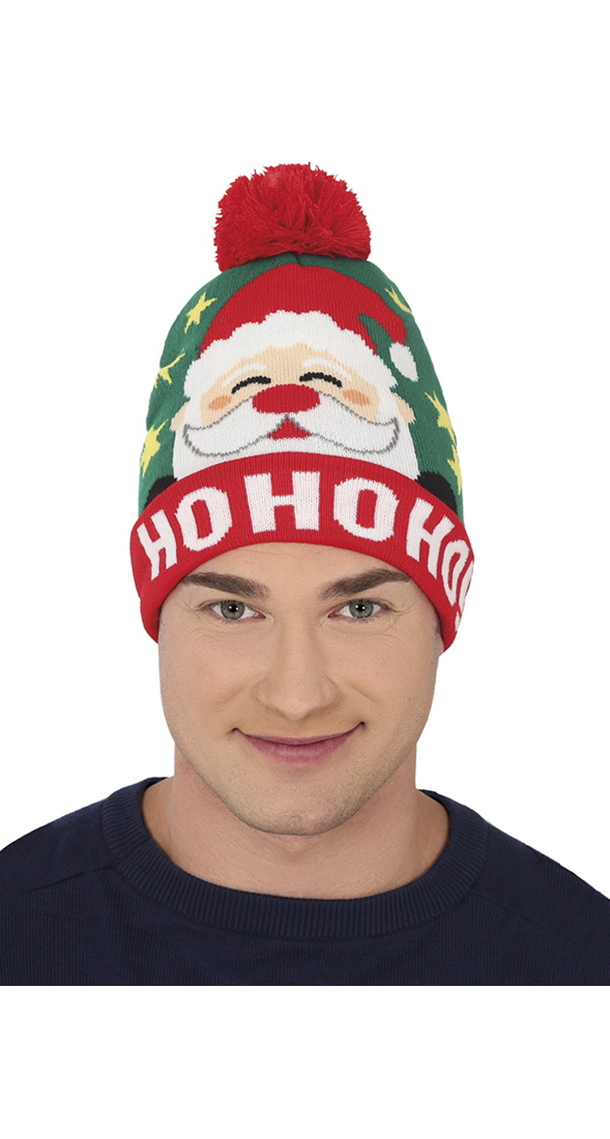 Christmas Ho Ho Ho Wool Effect Hat - Adult One Size