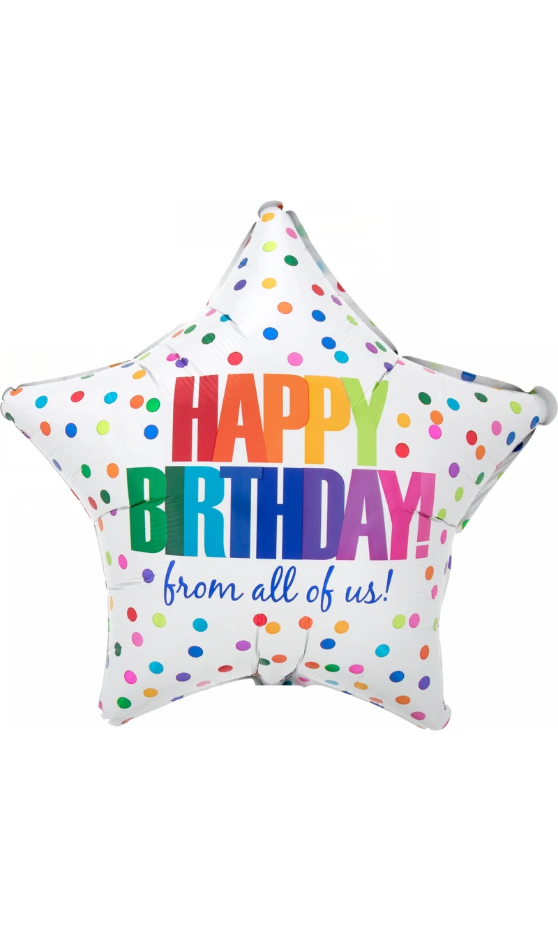 Birthday From All Of Us Standard Star Foil Balloon 17" (42cm)
