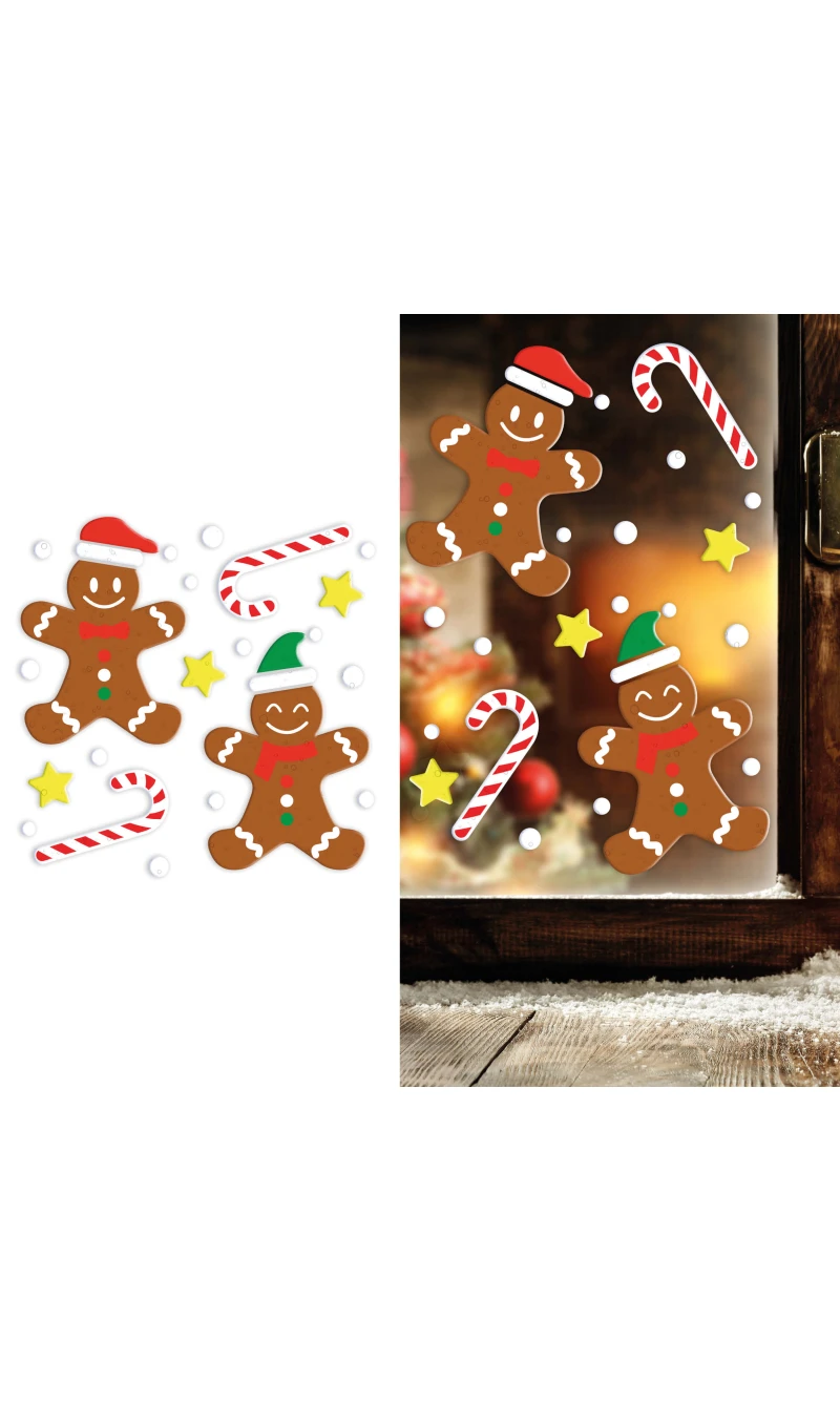 Christmas Gingerbread Window Decoration 20x25cm