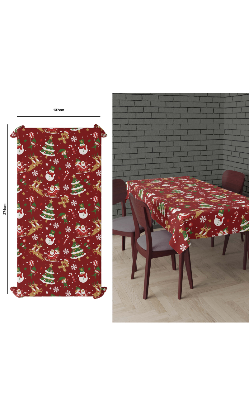 Christmas Reindeer Table Cover 137x274cm