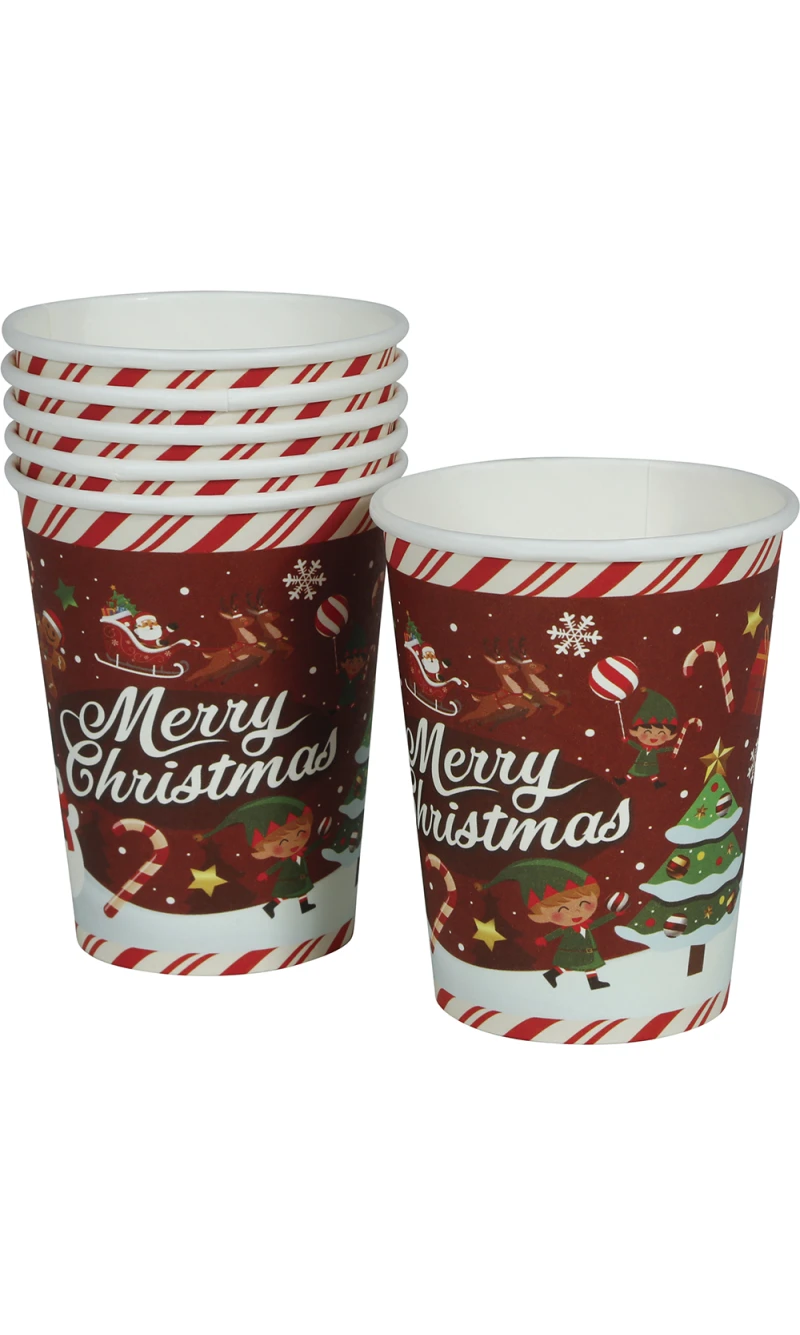 Christmas Merry Christmas Cups 240ml - 6pcs