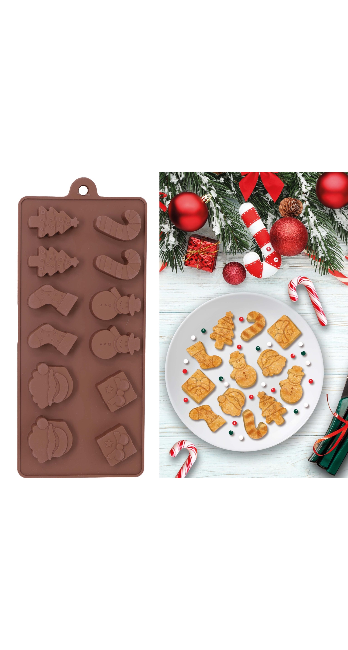Christmas Silicone Baking Mold 12 For Cookies Christmas 10x20cm