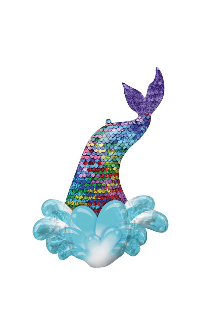Mermaid Sequin Tail SuperShape Foil Balloon - 68cm x 99cm
