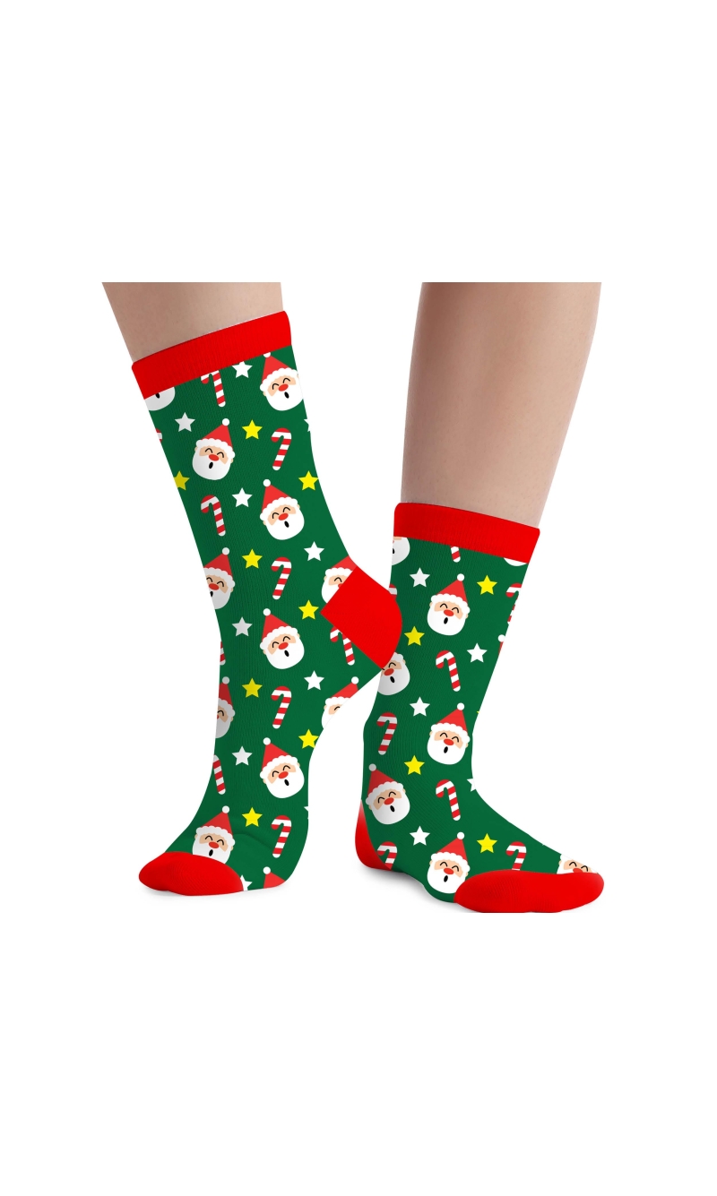 Christmas Socks Green - Adult Size 22-28