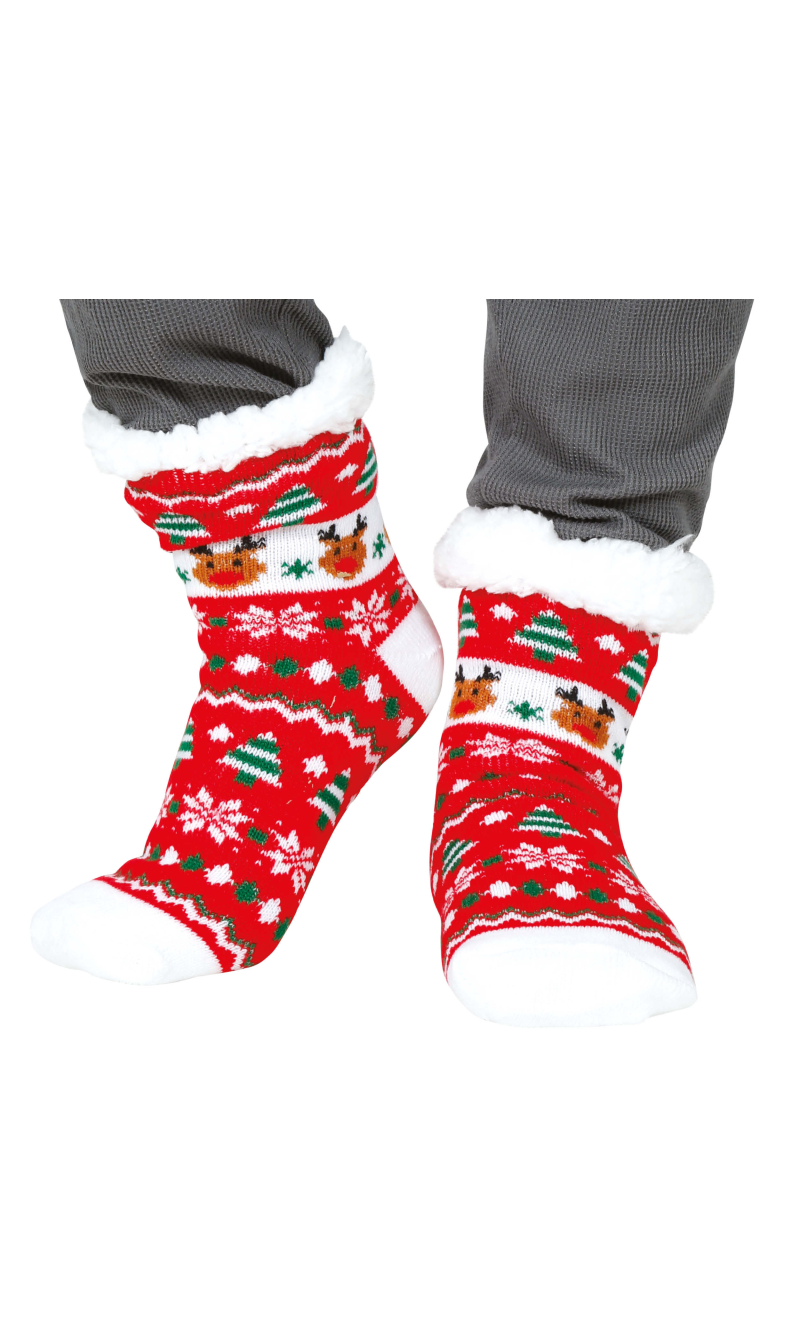 Christmas Reindeer Thermal Socks - Adult One Size