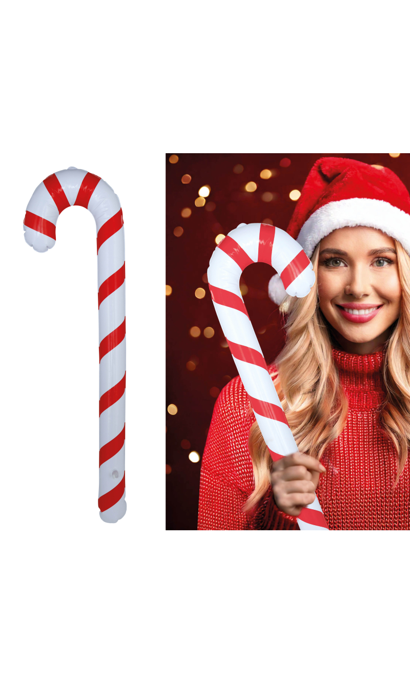 Christmas Inflatable Striped Red & White Christmas Cane 90cm