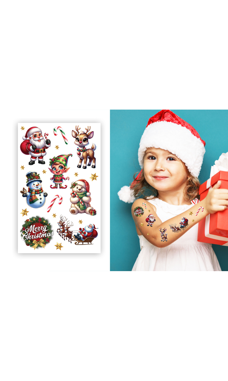 Christmas Temporary Tattoo Sheet