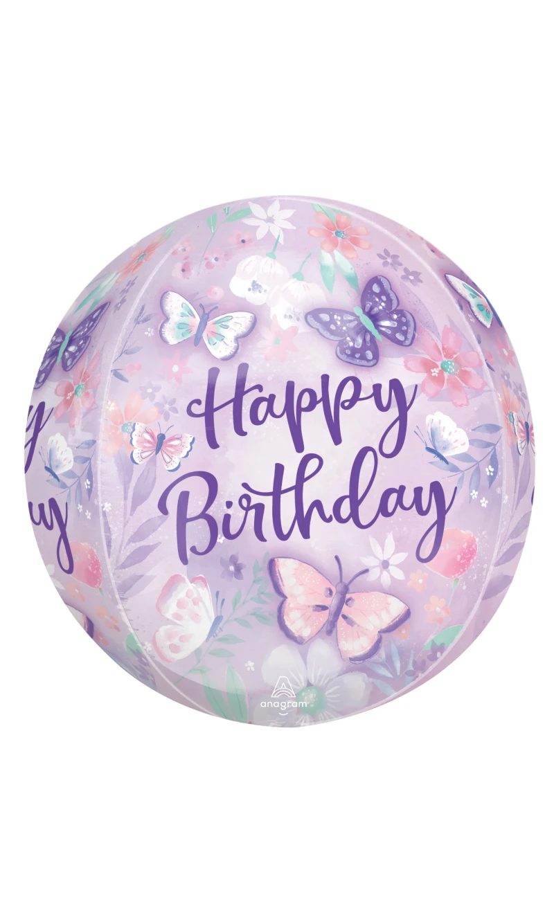 Flutters Happy Birthday Orbz Foil Balloon - 38 x 40cm
