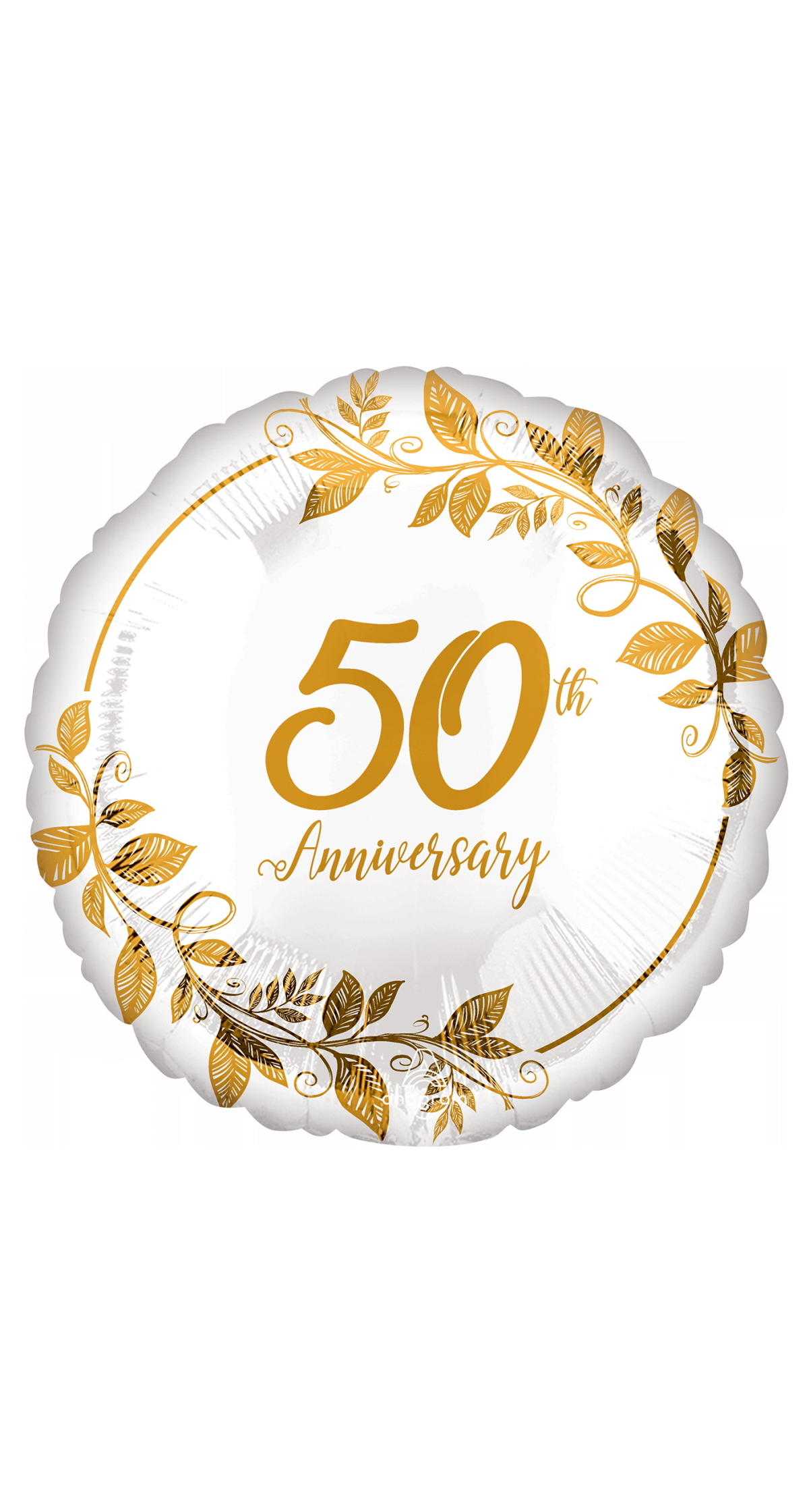 Happy 50Th Anniversary Standard Circle Foil Balloon 17" (42cm)