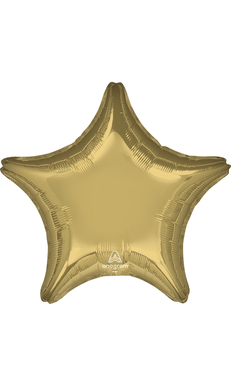 White Gold Star Standard Star Foil Balloon 17" (42cm)
