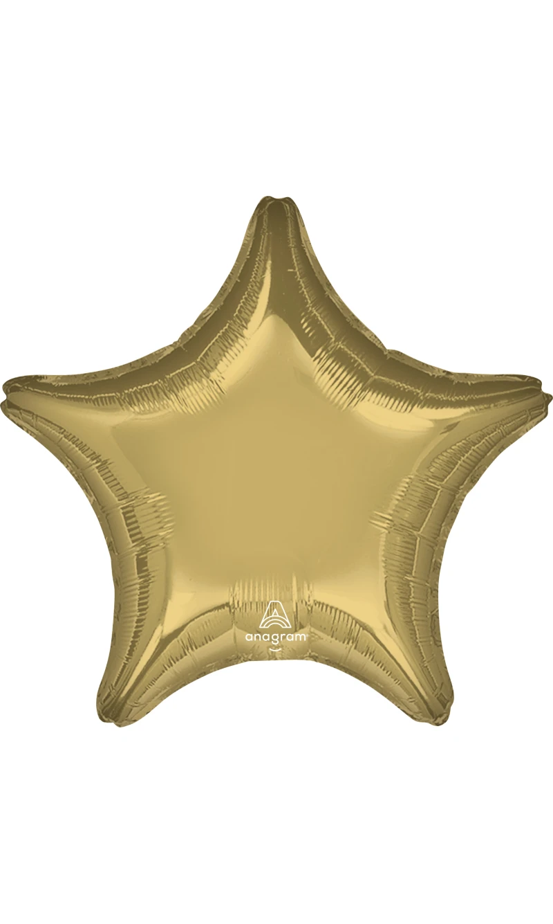 White Gold Star Standard Star Foil Balloon 17" (42cm)