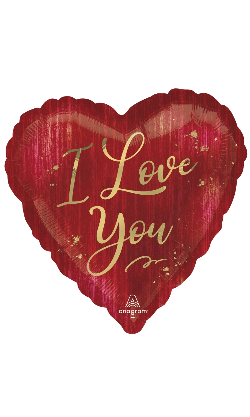 I Love You Rouge Standard Heart Foil Balloon 17" (42cm)