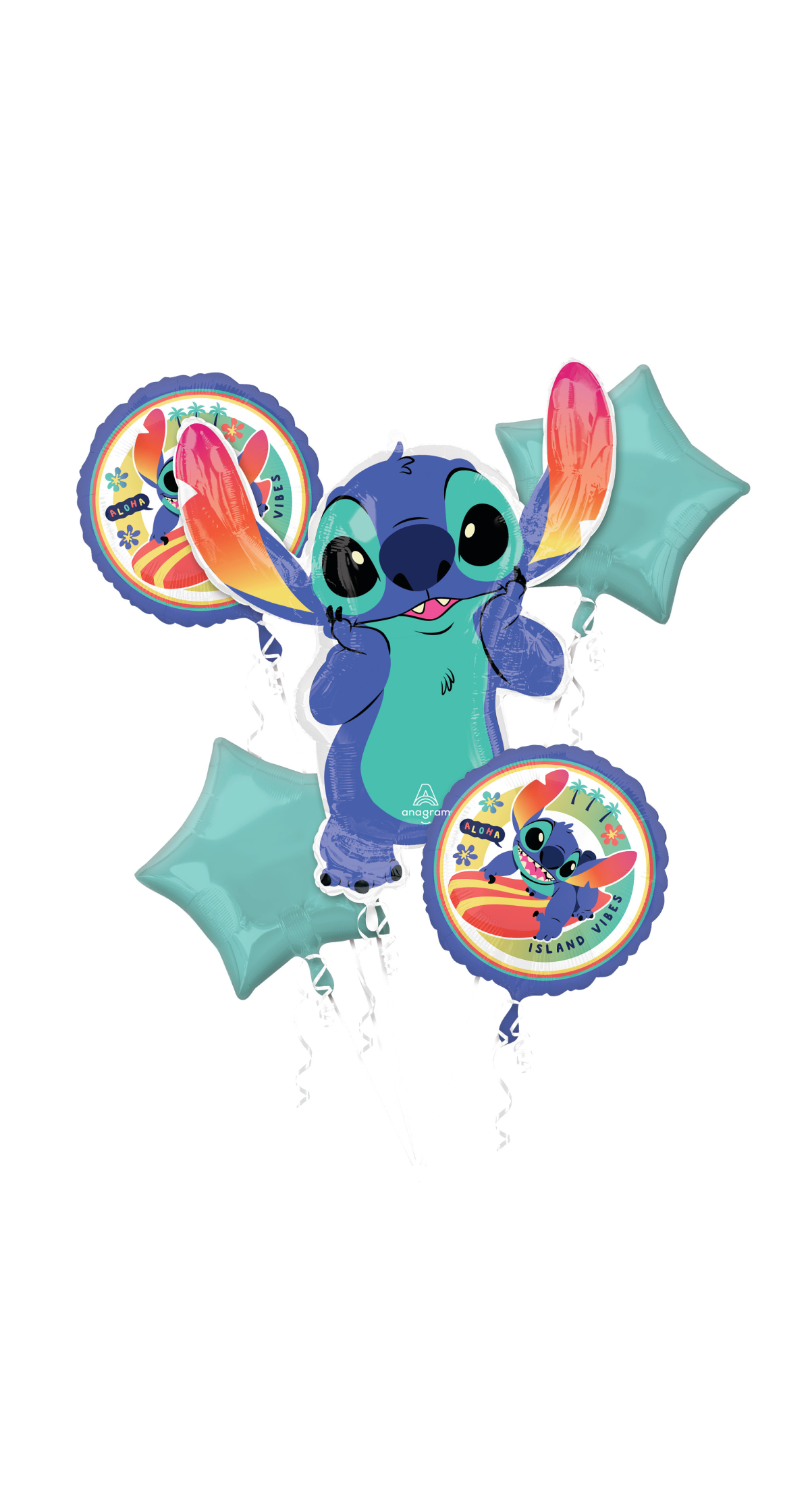 Stitch Bouquet Foil Balloon - 5pk