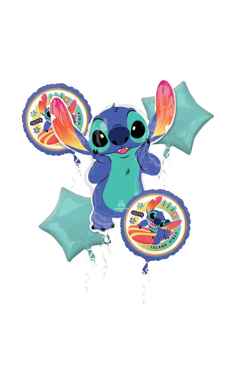 Stitch Bouquet Foil Balloon - 5pk