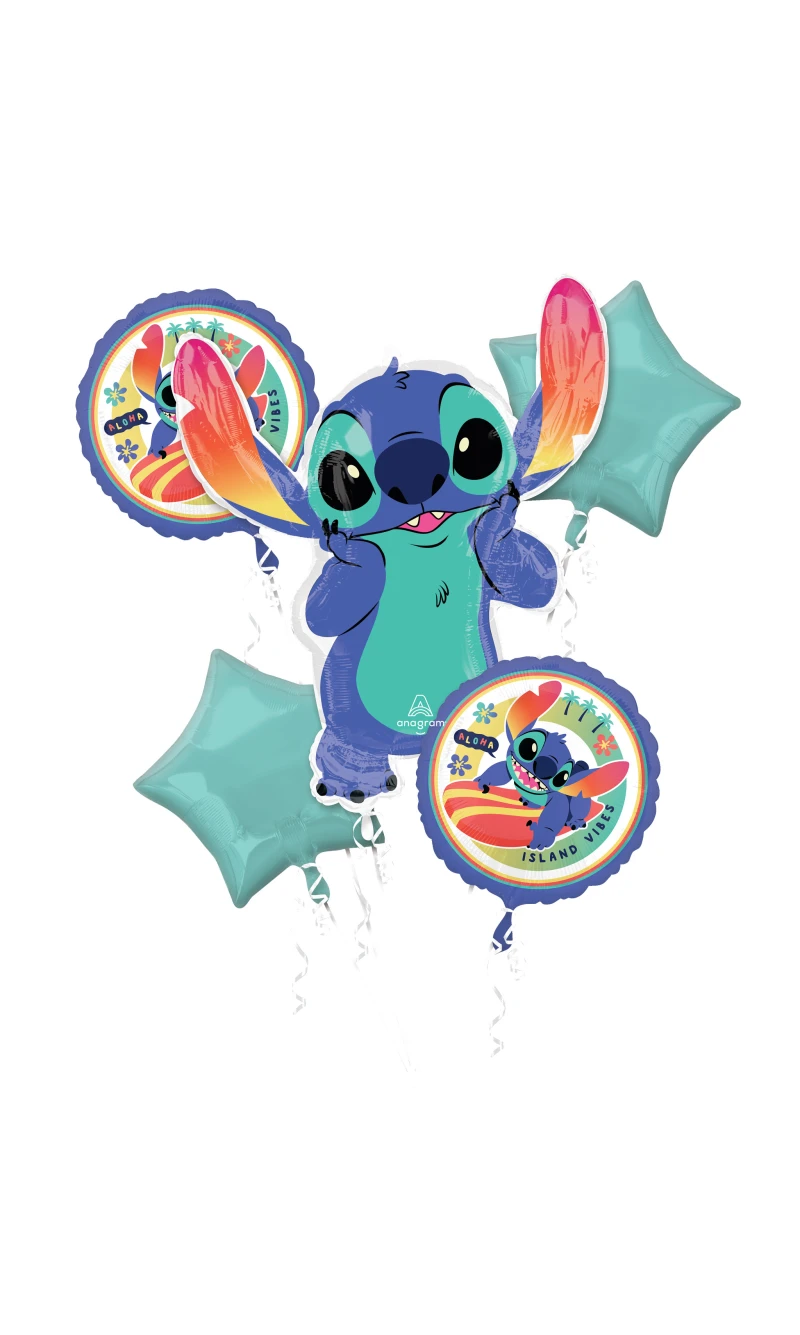 Stitch Bouquet Foil Balloon - 5pk
