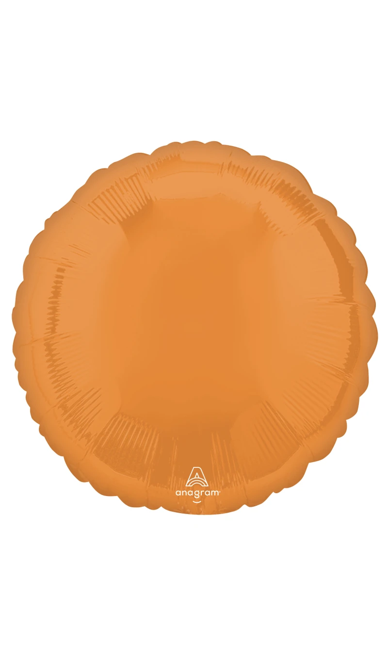 Vibrant Orange Standard Circle Foil Balloon 17" (42cm)
