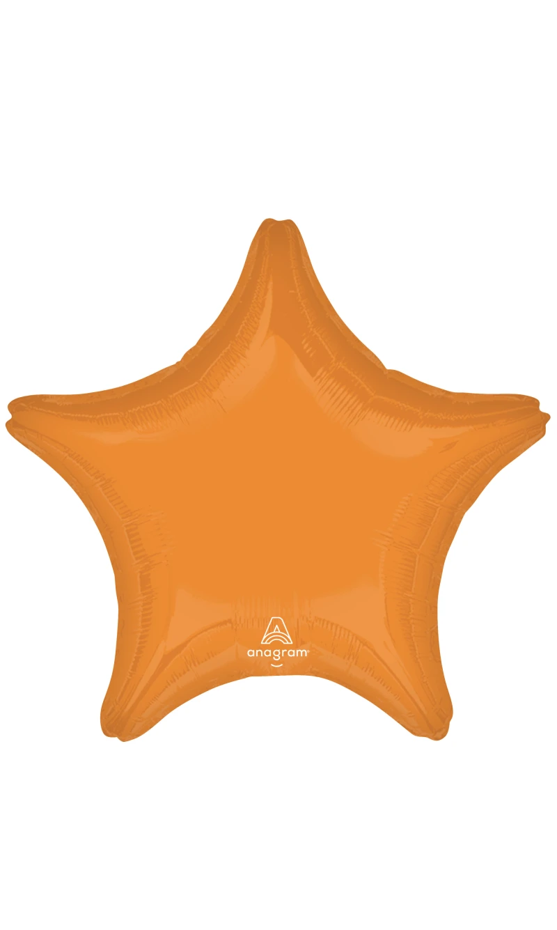 Vibrant Orange Standard Star Foil Balloon 17" (42cm)