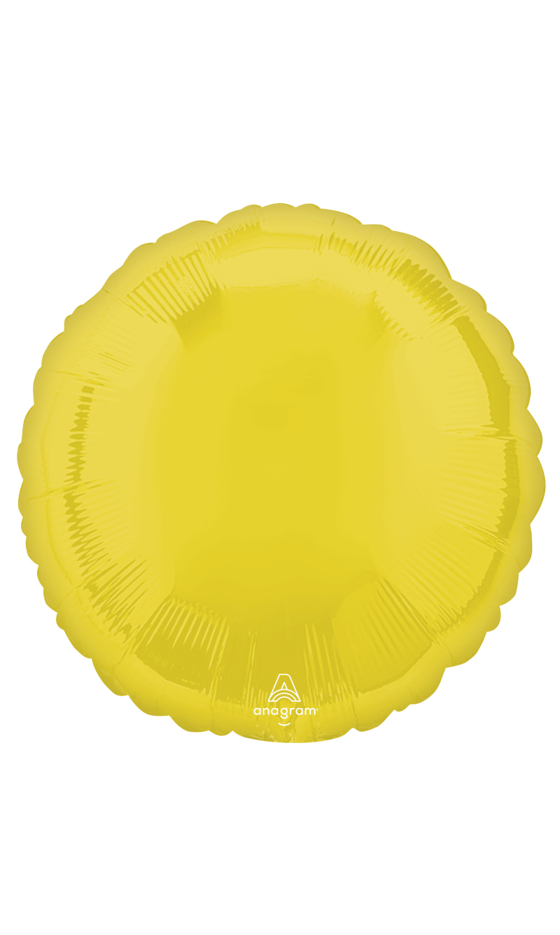 Vibrant Yellow Standard Circle Foil Balloon 17" (42cm)