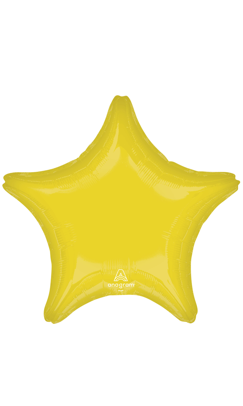 Vibrant Yellow Standard Star Foil Balloon 17" (42cm)