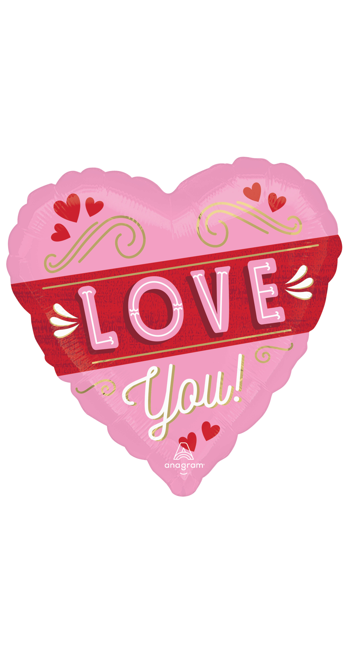 Retro Love Jumbo Heart Foil Balloon - 71 x 71cm