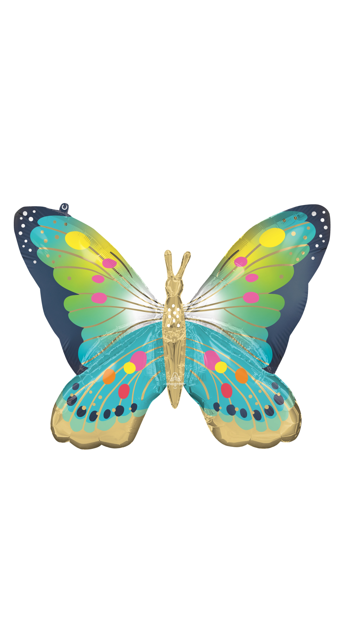 Vibrant Blue Satin Butterfly SuperShape Foil Balloon - 76 x 68cm