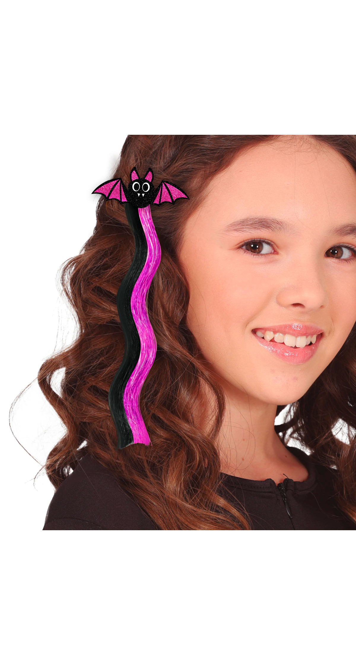 Halloween Black & Lilac Bat Hair Tuft