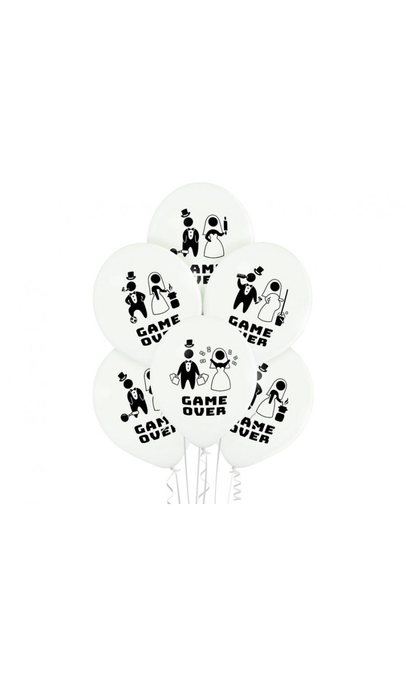 Hens & Stag / Bachelor Party Latex Balloons Game Over - 6pk