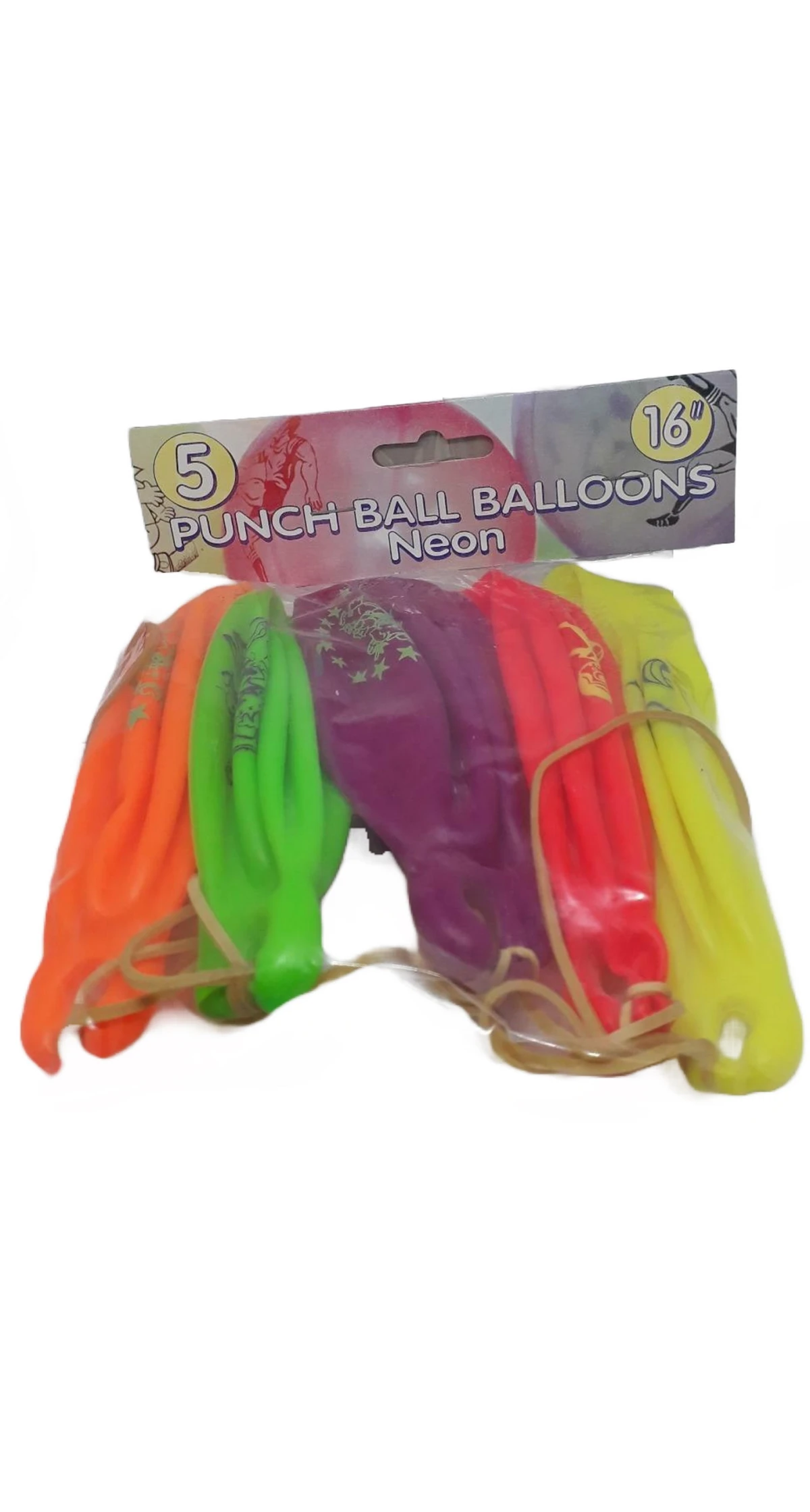 Punch Ball Neon Football Balloons 16" (Assorted Colors / Prints) - 5pk