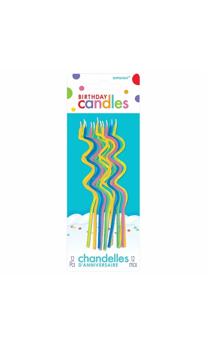 Candles Skinny Assorted Coil 12.5cm - 12pk