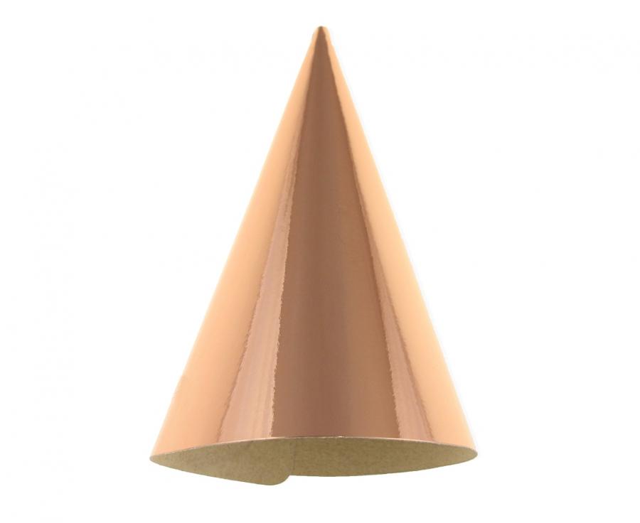 Party Hats Metallic Rose Gold - 6pk