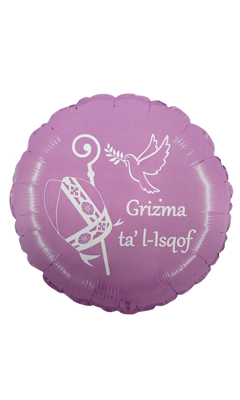 Grizma ta' l-isqof Confirmation Pink - 18" Foil Balloon