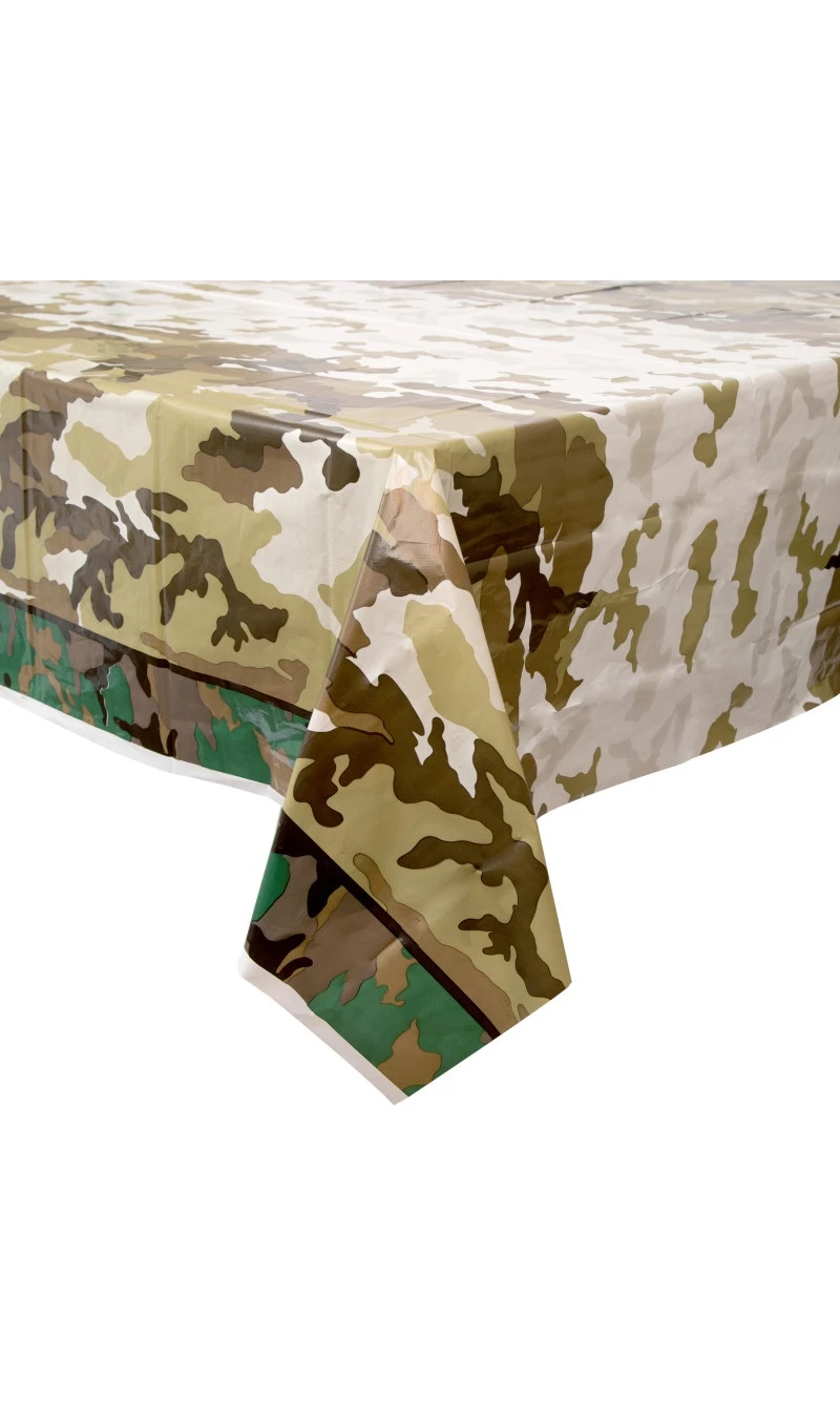 Military Camo Rectangular Plastic Table Cover - 54" x 84""
