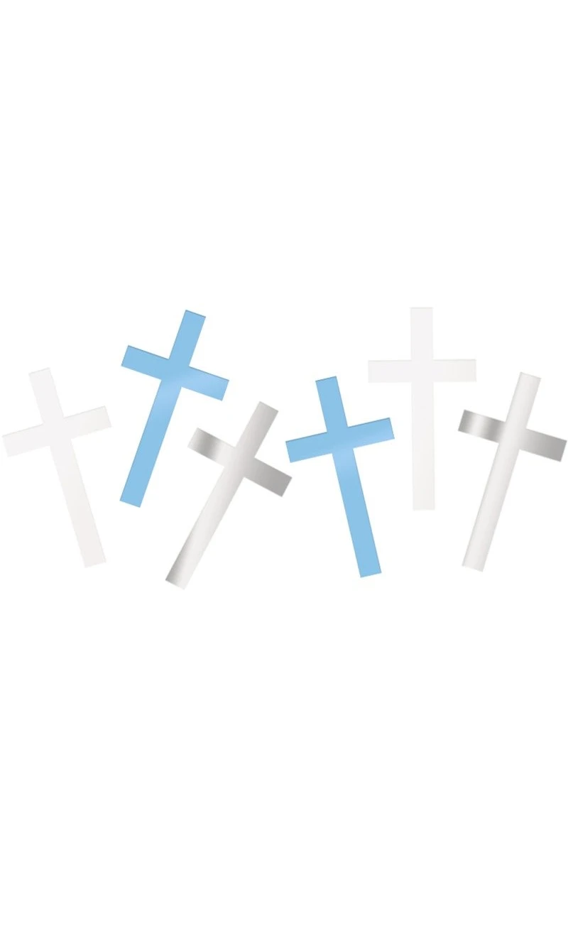 Fancy Blue Cross Foil Confetti - 14g