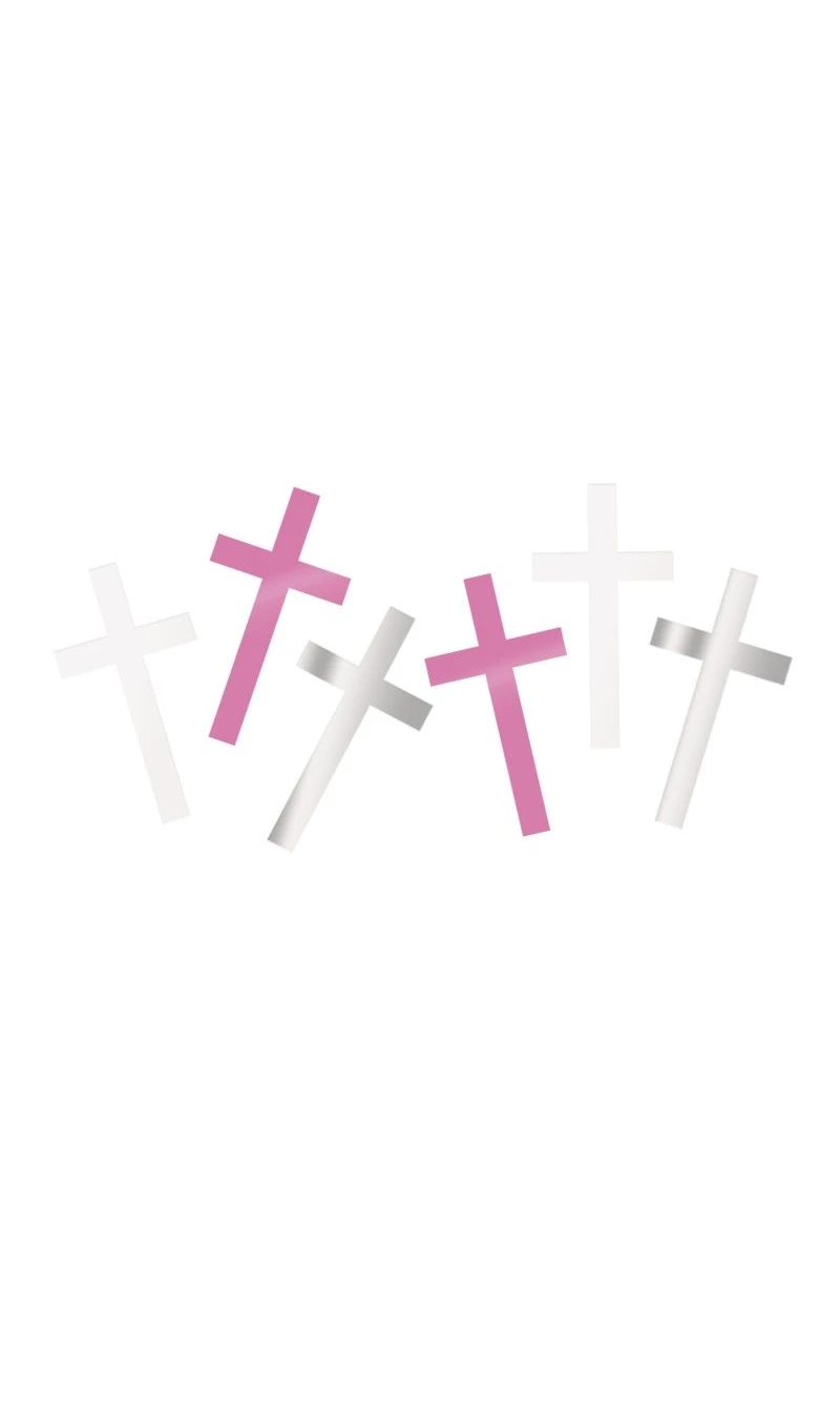 Fancy Pink Cross Foil Confetti - 14g