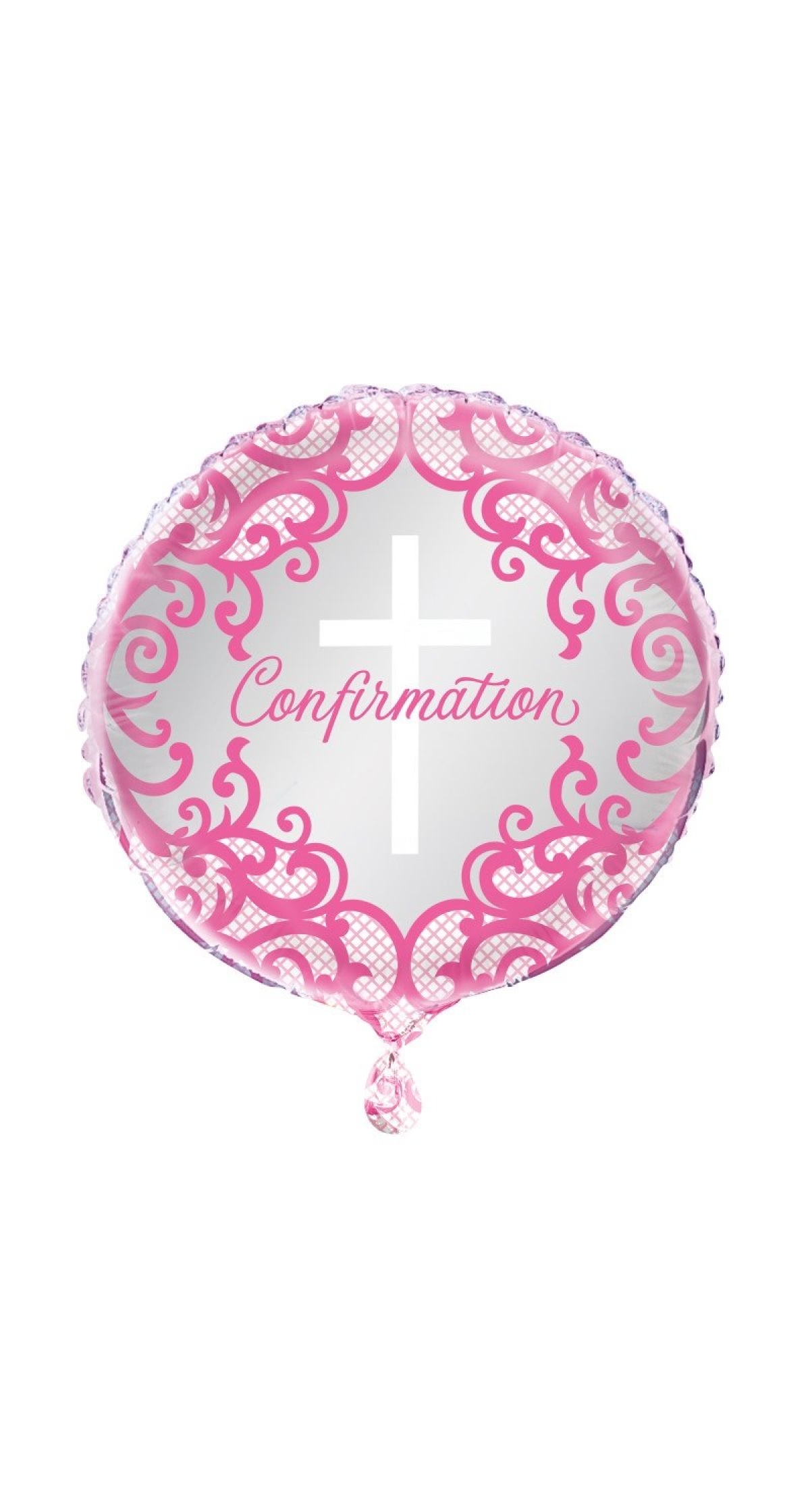 Fancy Pink Cross Confirmation 18" Foil Balloon
