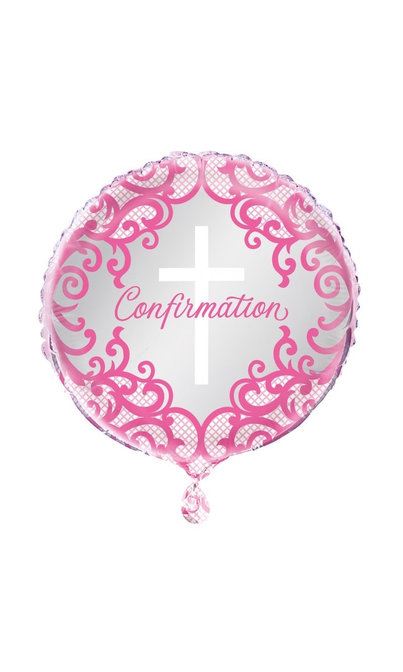Fancy Pink Cross Confirmation 18" Foil Balloon