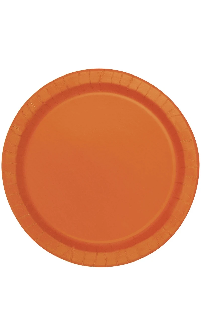 Pumpkin Orange 9 Inch Dinner Plates - 16pk