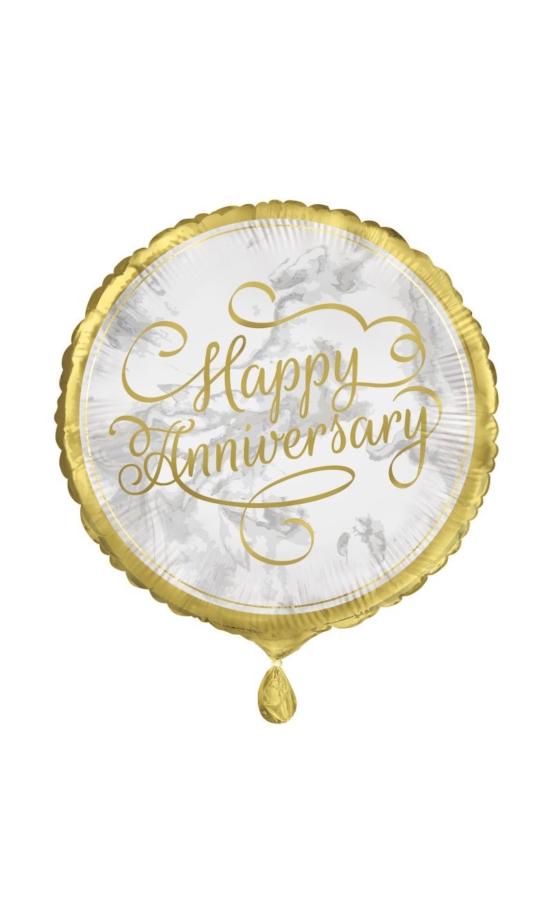 Gold Anniversary 18 Inch Round Foil Balloon