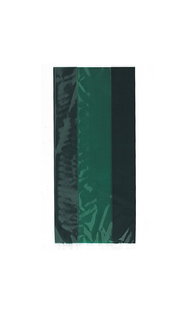 Forest Green Cellophane Bags (12.7cm x 28cm) - 30pk