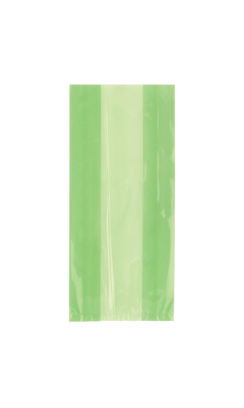 Lime Green Cellophane Bags (12.7cm x 28cm) - 30pk