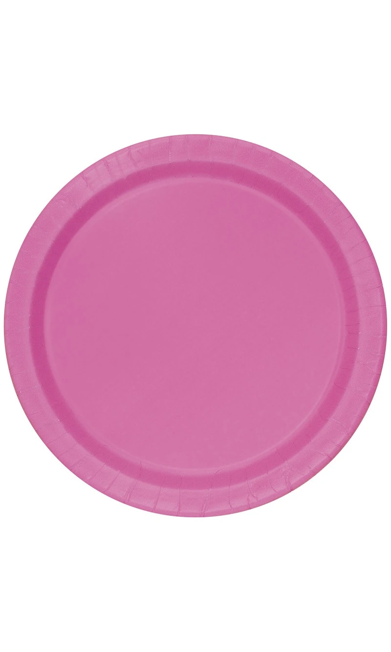 Hot Pink 7 Inch Dessert Plates - 20pk