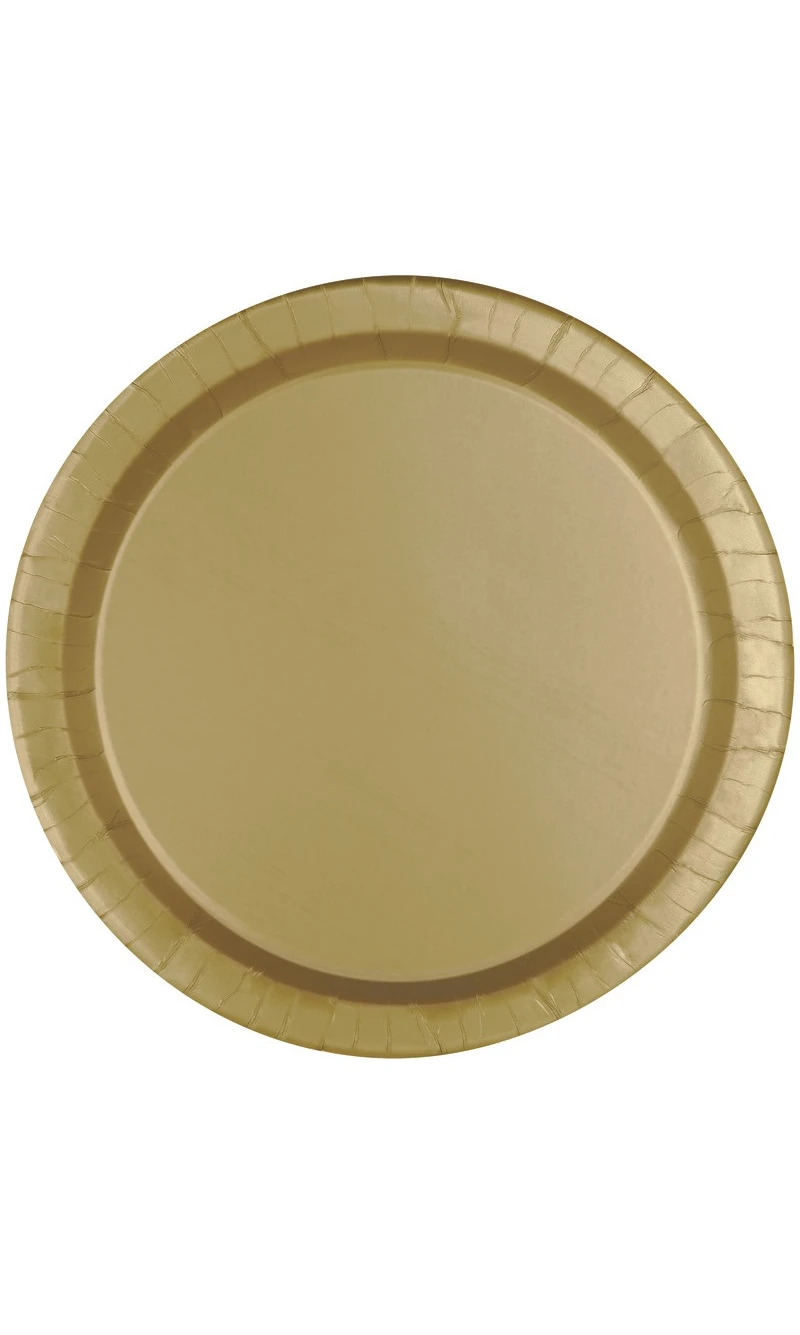 Gold 9 Inch Dinner Plates - 16pk