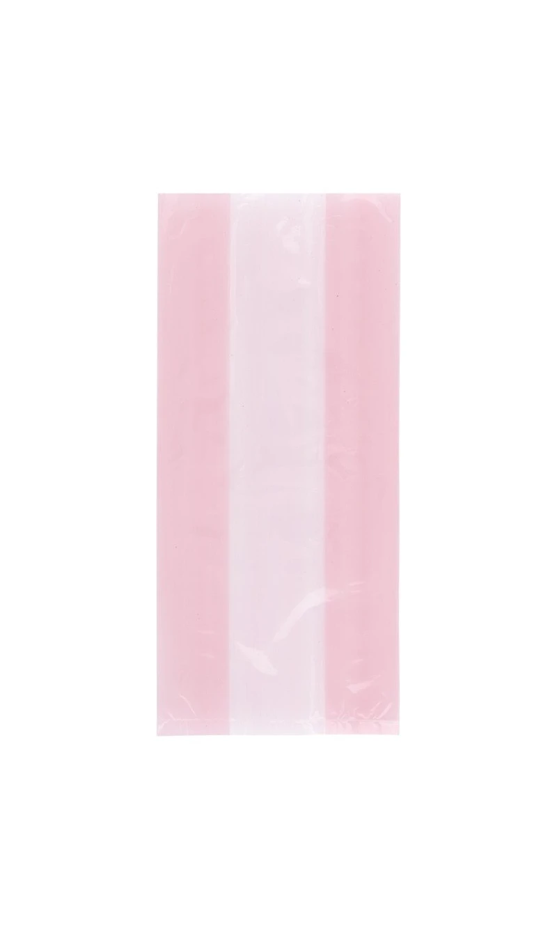 Pastel Pink Cellophane Bags (12.7cm x 28cm) - 30pk