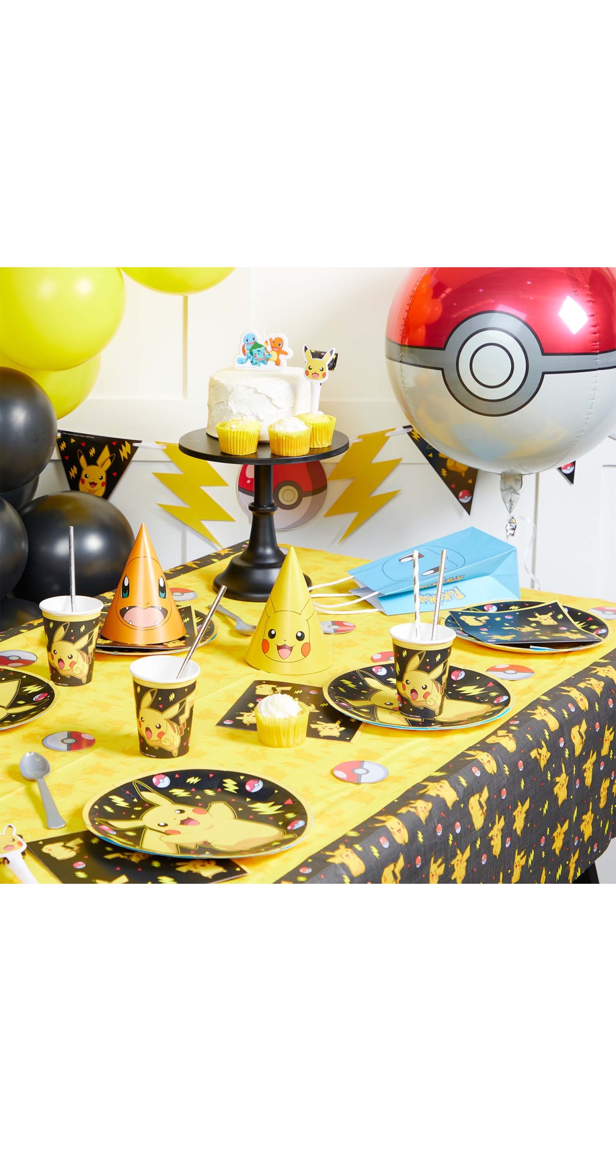 Pokemon Pikachu Cone Hats Height 16cm - 8pk