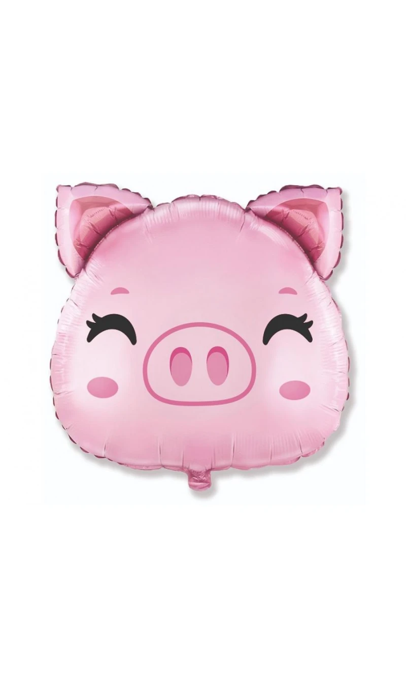 Piggy Head Foil Balloon - 24 Inch