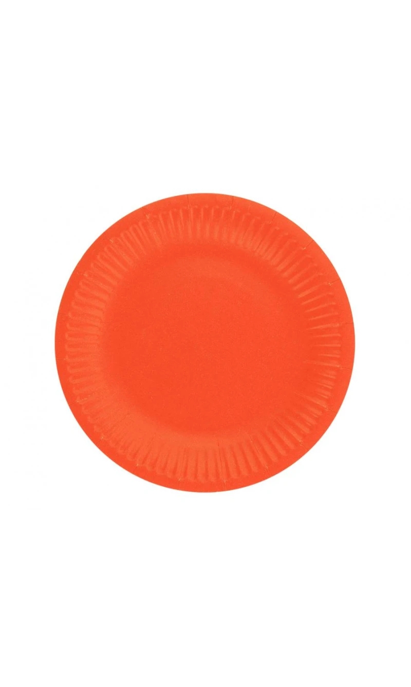 Solid Colour Paper Plates 18cm Orange - 6pk