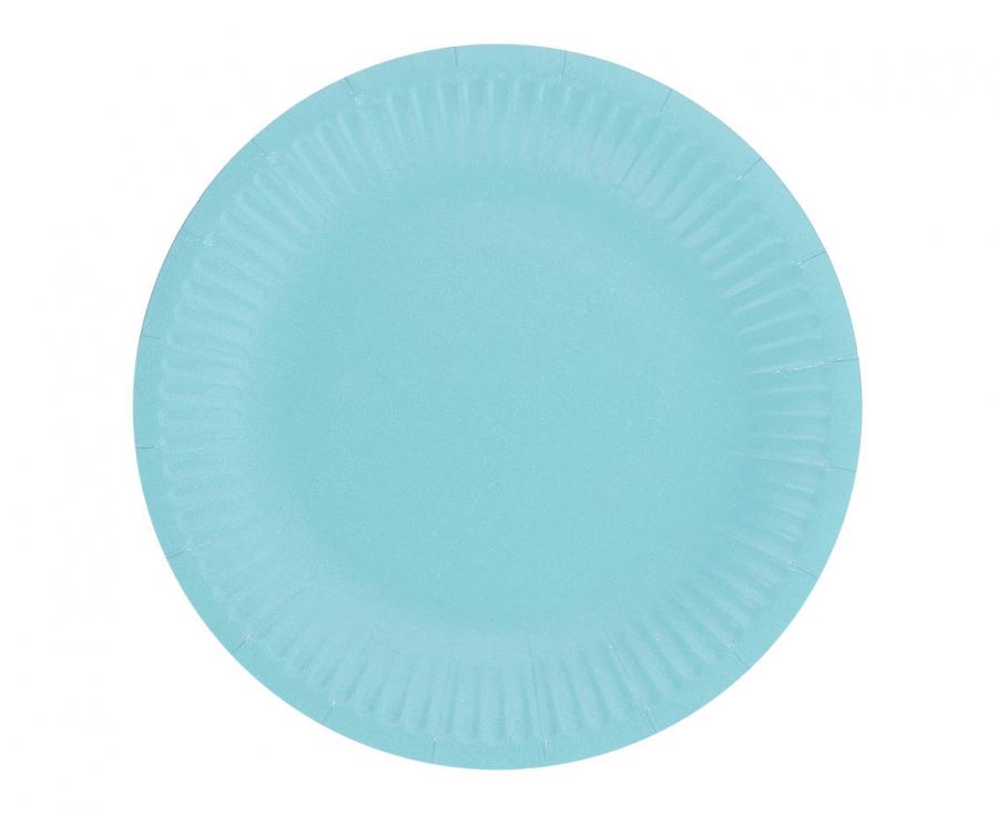 Solid Colour Paper Plates 18cm Light Blue - 6pk