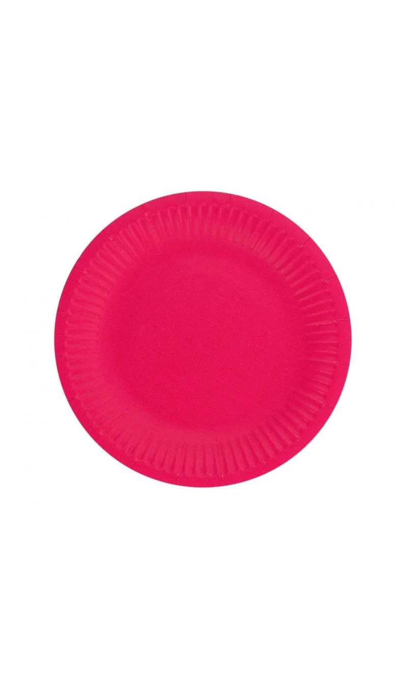 Solid Colour Paper Plates 18cm Magenta - 6pk